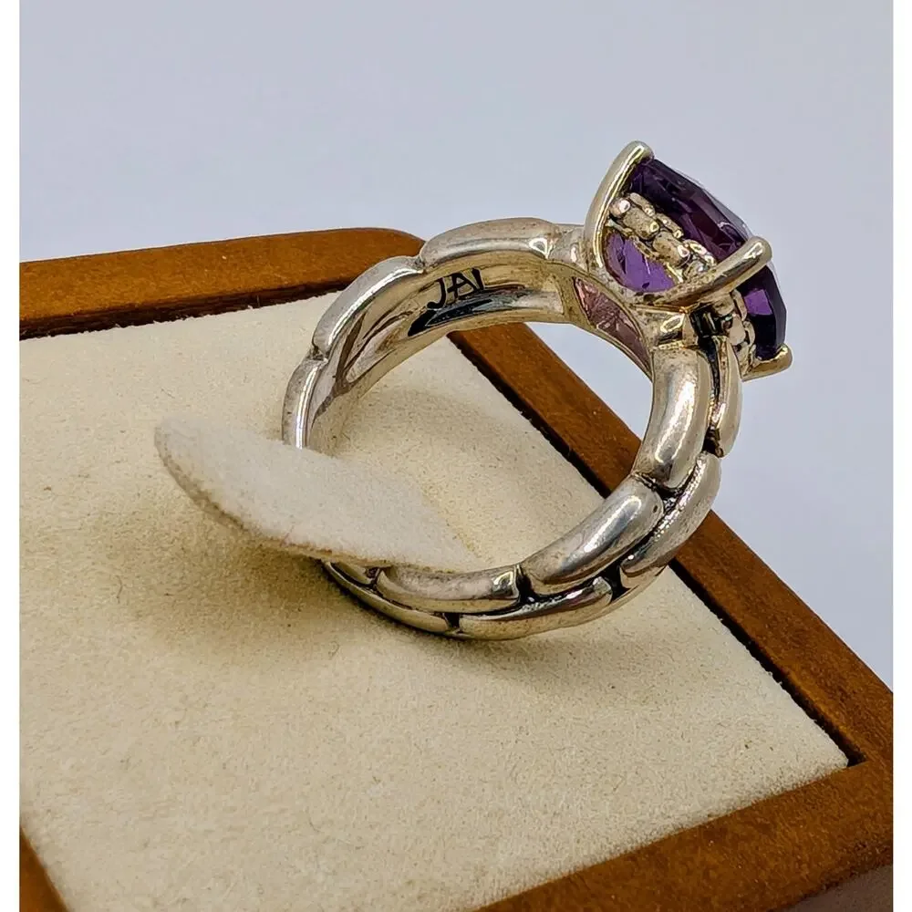 JAI by John Hardy Amethyst and Sterling Silver Ring Size 6